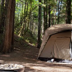 Albee Creek Campground - Humboldt Redwoods State Park - Dutch oven cooking among the redwoods