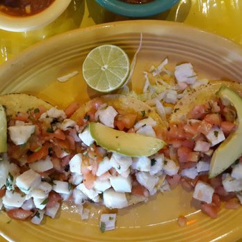 Los Dos Amigos - Tostada Tres Maria with Pescado - Mexican Near Me - Thousand Oaks, California Los Dos Amigos - Tostada Tres Maria with Pescado - Mexican Near Me - Thousand Oaks, California