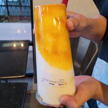 Mr Sun Tea - Mr. Sun tea mango mango. Very good!! Comes with mango boba. A little coconut-y too. - Bubble Tea Near Me - Sacramento, California