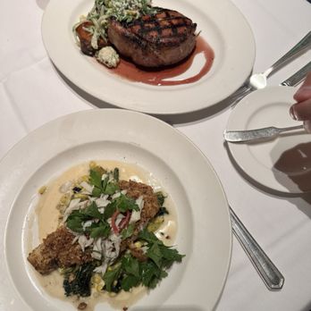 Commander's Palace - BBQ'D Duroc Pork Chop & Pecan Crusted Fish - Cajun/Creole Near Me - New Orleans, Louisiana Commander's Palace - BBQ'D Duroc Pork Chop & Pecan Crusted Fish - Cajun/Creole Near Me - New Orleans, Louisiana