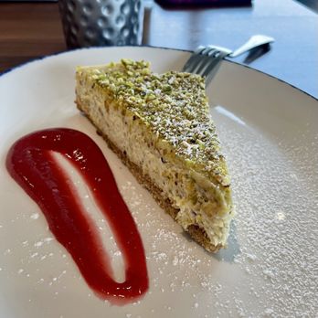 Fortunato Fish and Oyster - Pistachio Cheesecake. The wife said it needed a side of whipped cream. Lol. - Seafood Near Me - North Aurora, Illinois Fortunato Fish and Oyster - Pistachio Cheesecake. The wife said it needed a side of whipped cream. Lol. - Seafood Near Me - North Aurora, Illinois