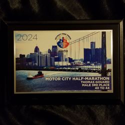 Motor City Half-Marathon - Recieved this in the mail today. Another add to my collection of run awards throughout the years.