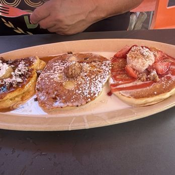 Snooze, an A.M. Eatery - Pancake Flight - Breakfast & Brunch Near Me - Tustin, California Snooze, an A.M. Eatery - Pancake Flight - Breakfast & Brunch Near Me - Tustin, California