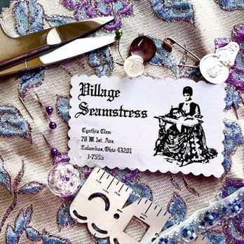 Village Seamstress - Original Village Seamstress Business Card, 1990 - Sewing & Alterations Near Me - Columbus, Ohio Village Seamstress - Original Village Seamstress Business Card, 1990 - Sewing & Alterations Near Me - Columbus, Ohio