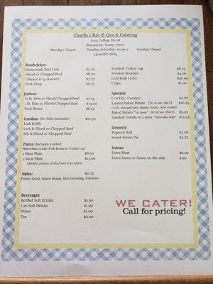 Charlie's Bar B Que & Catering by null