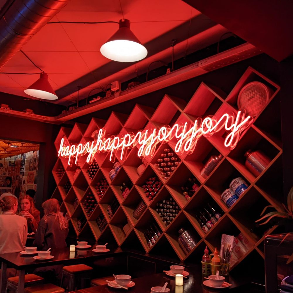 Happyhappyjoyjoy - Nice neon sign at the entrance - Asian Fusion Near Me - Amsterdam, New Hampshire Happyhappyjoyjoy - Nice neon sign at the entrance - Asian Fusion Near Me - Amsterdam, New Hampshire