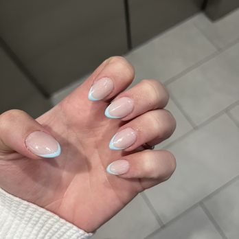 Metropolitan Nail Bar - Blue French manicure - Nail Salons Near Me - Arlington, Virginia Metropolitan Nail Bar - Blue French manicure - Nail Salons Near Me - Arlington, Virginia