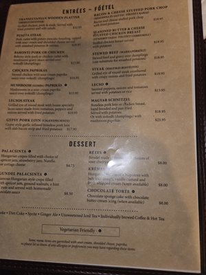 Menu photo 1 Huszar Pittsburgh, PA