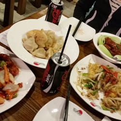 Lucky Little Dumplings - Pan fried chicken and prawn dumplings, sweet and sour pork, salt and pepper calamari, stewed pork belly