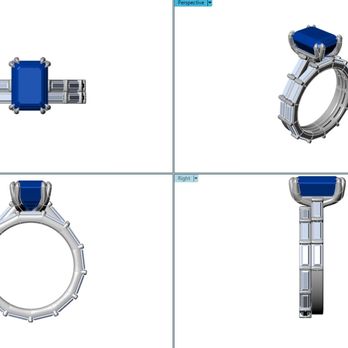 Lauren O Jewels - Render of Sapphire engagement ring with matching band - Jewelry Near Me - Petaluma, California Lauren O Jewels - Render of Sapphire engagement ring with matching band - Jewelry Near Me - Petaluma, California