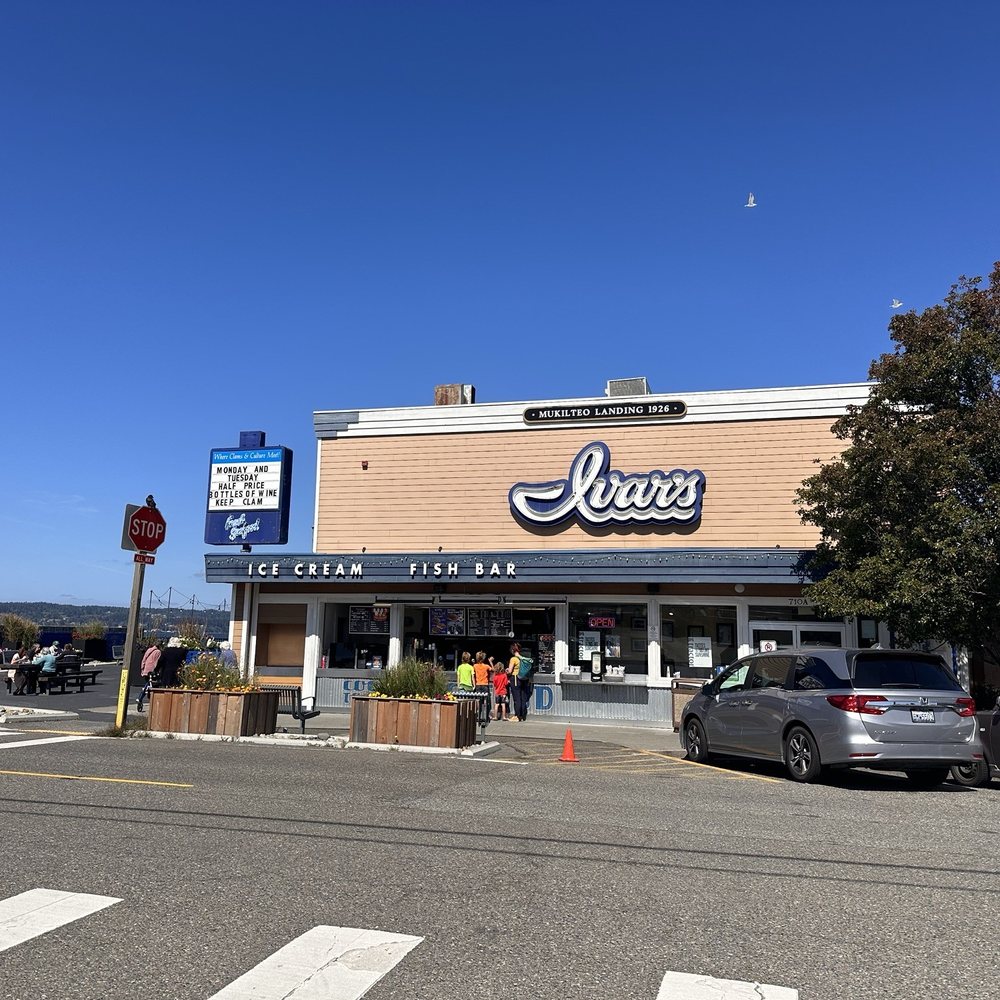 Ivar's Mukilteo Landing - View from lot across the street. - Seafood Near Me - Mukilteo, Washington