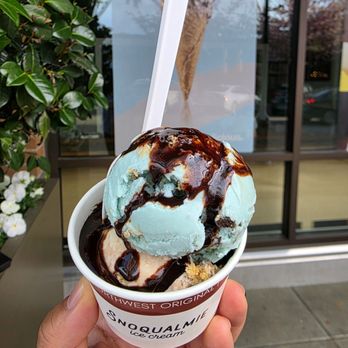 Snoqualmie Ice Cream - Cookie Monster and S'mores w/ Hot Fudge - Ice Cream & Frozen Yogurt Near Me - Kirkland, Washington Snoqualmie Ice Cream - Cookie Monster and S'mores w/ Hot Fudge - Ice Cream & Frozen Yogurt Near Me - Kirkland, Washington