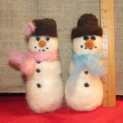 Finding the Puddles - Needle felted snow couple