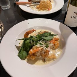 Shrimp and Grits front and stuffed chicken back Shrimp and Grits front and stuffed chicken back
