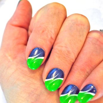 New Nails & Spa - I LOVE my great Seahawks #12 Woman nails Hailey did by hand! - Nail Salons Near Me - Lacey, Washington New Nails & Spa - I LOVE my great Seahawks #12 Woman nails Hailey did by hand! - Nail Salons Near Me - Lacey, Washington