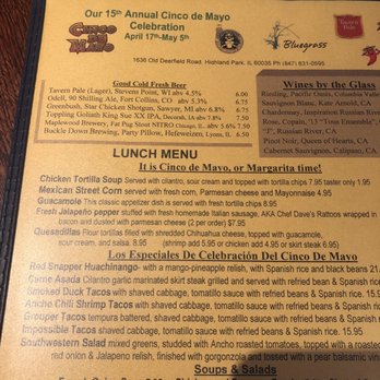Bluegrass - They have a Cinco de Mayo menu - Cajun/Creole Near Me - Highland Park, Illinois Bluegrass - They have a Cinco de Mayo menu - Cajun/Creole Near Me - Highland Park, Illinois