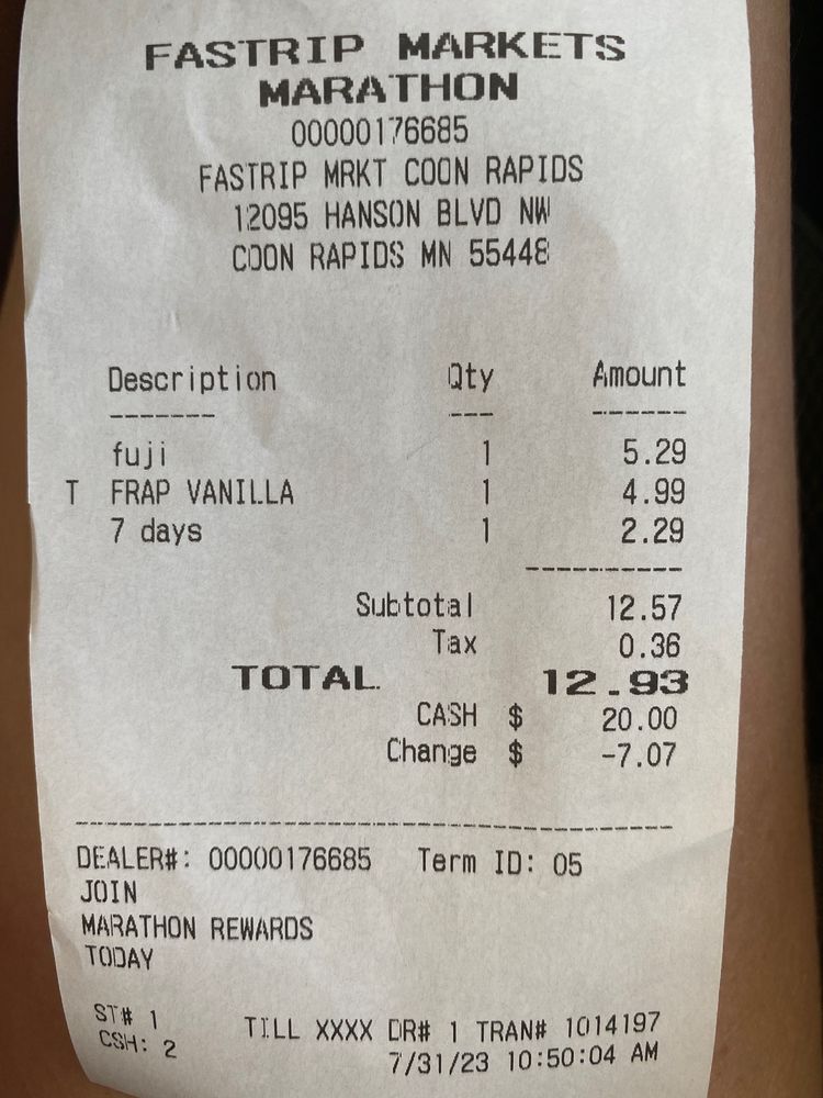 FASTRIP MARKETS Updated August 2024 12095 Hanson Blvd NW, Coon