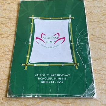 Stadium Pho - Menu. Friday February 28, 2025 - Vietnamese Near Me - Honolulu, Hawaii