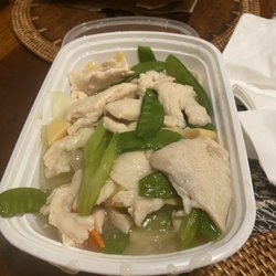 Panda Chinese Restaurant - Moo Goo guy Pan w/out mushrooms the way I like it and very good as I don't know what! And large portions also!