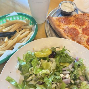 Grandmas NY Pizza - Large Greek salad, French fries, slice of pepperoni pizza - Pizza Near Me - Dawsonville, Georgia Grandmas NY Pizza - Large Greek salad, French fries, slice of pepperoni pizza - Pizza Near Me - Dawsonville, Georgia