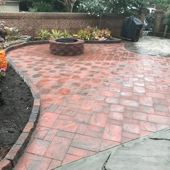 Gardens by Oz - Installation of pavers and fire pit - Landscape Architects or Designers Near Me - Norfolk, Virginia