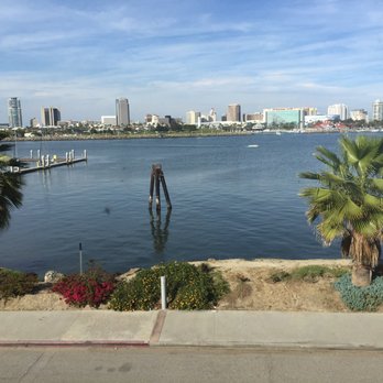Reef on the Water - Long Beach marina from the bar lounge, the dark spot is another mosquito - Seafood Near Me - Long Beach, California Reef on the Water - Long Beach marina from the bar lounge, the dark spot is another mosquito - Seafood Near Me - Long Beach, California