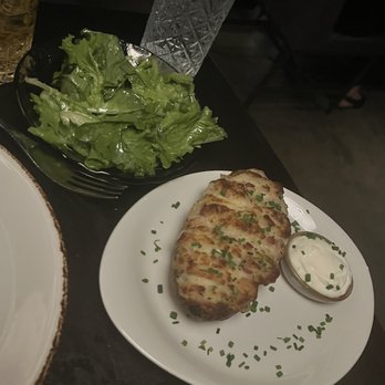 Arnette's Chop Shop - Baked potato and salad (salad was split in 2) - Steakhouses Near Me - Brookhaven, Georgia
