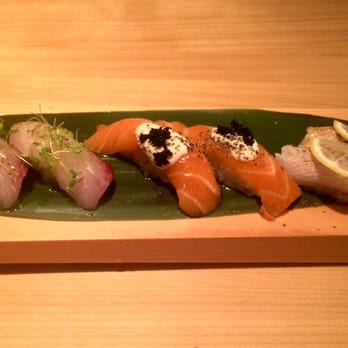 MF Sushi - Shima Aji, Sake, and Hamachi (L to R) - Sushi Bars Near Me - Houston, Texas MF Sushi - Shima Aji, Sake, and Hamachi (L to R) - Sushi Bars Near Me - Houston, Texas