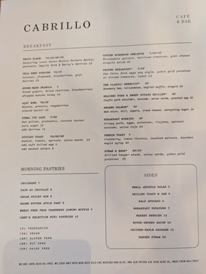 Menu photo 2 Cabrillo Los Angeles, CA