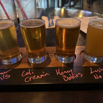 Wildfire Public House - L-R: Trumer Trumer Pils, Mother Earth Cali' Creamin',  Blaker Honey Babies, Shadow Puppet Double Lush Nectar - Breakfast & Brunch Near Me - Modesto, California