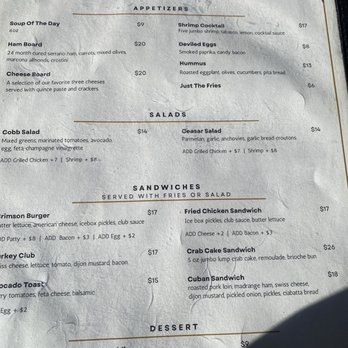 Crimson DC - Menu - Diners Near Me - Washington, DC, District of Columbia