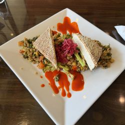 GreenFare Organic Cafe - Organic Fried Quinoa with Baked Sesame Tofu and Vegetables