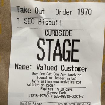 McDonald's - They've added an order number, but it shows how there wasn't any name on this order - Fast Food Near Me - Las Vegas, Nevada