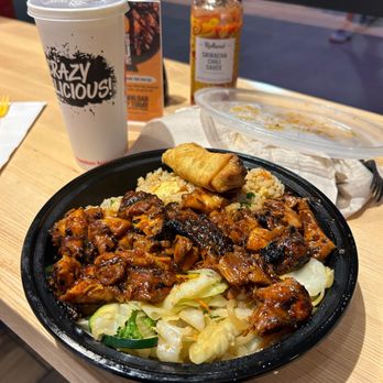 Teriyaki Madness - Spicy chicken with fried rice and veggies with egg roll! Amazing! - Japanese Near Me - St Johns, Florida Teriyaki Madness - Spicy chicken with fried rice and veggies with egg roll! Amazing! - Japanese Near Me - St Johns, Florida