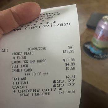 Los Kompadres Mexican Food - Prices for Machaca con juevo breakfast plate and bacon breakfast burrito (large portions, we have breakfast for tomorrow as well) - Mexican Near Me - Oceanside, California