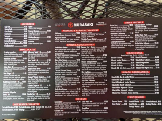 Menu photo 8 Murasaki Asheville Arden, NC