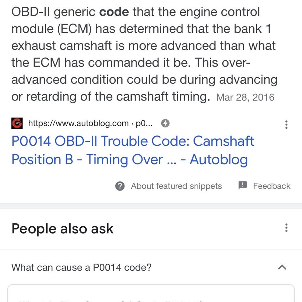 Code p0014 Code p0014