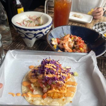 Waterfall - Shrimp Ceviche, Scallops Ceviche, and Baja Shrimp Taco. - Seafood Near Me - San Francisco, California Waterfall - Shrimp Ceviche, Scallops Ceviche, and Baja Shrimp Taco. - Seafood Near Me - San Francisco, California