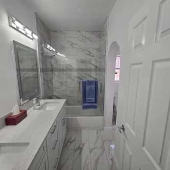 TRU Flooring - Guest bath flooring and shower - Tiling Near Me TRU Flooring - Guest bath flooring and shower - Tiling Near Me