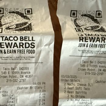 Taco Bell - Food order wrong - Tacos Near Me - Winfield, Indiana