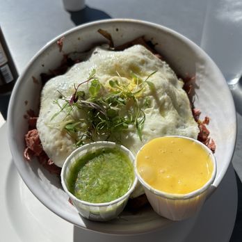 Rye's and Grind - Corned beef hash w/ sauce on the side - Breakfast & Brunch Near Me - Oceanside, California Rye's and Grind - Corned beef hash w/ sauce on the side - Breakfast & Brunch Near Me - Oceanside, California