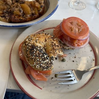 Early To Rise - Salmon bagel plater after assembling the sandwiches. - Breakfast & Brunch Near Me - San Francisco, California Early To Rise - Salmon bagel plater after assembling the sandwiches. - Breakfast & Brunch Near Me - San Francisco, California