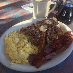 French toast with eggs and bacon. DELICIOUS!