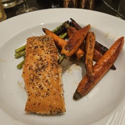 Red oak plank roasted salmon.