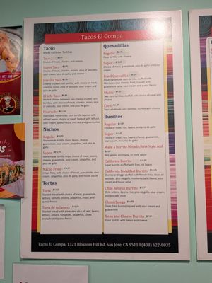 Menu photo 3 Tacos El Compa Taqueria San Jose, CA Menu photo 3 Tacos El Compa Taqueria San Jose, CA