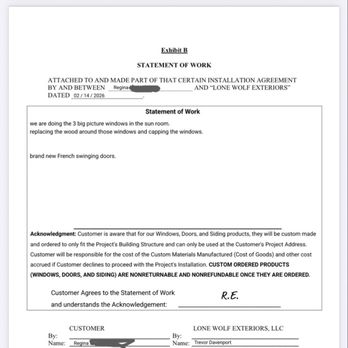 Lone Wolf Exteriors - Scope of work from contract - Roofing Near Me - Lewisville, Texas Lone Wolf Exteriors - Scope of work from contract - Roofing Near Me - Lewisville, Texas