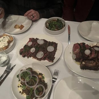 Ox - Cowboy ribeye, skirt steak, toasted potatoes, Brussels sprouts, and mushrooms - Argentine Near Me - Portland, Oregon Ox - Cowboy ribeye, skirt steak, toasted potatoes, Brussels sprouts, and mushrooms - Argentine Near Me - Portland, Oregon