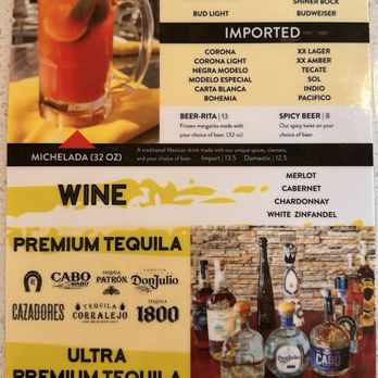 Maria Cuca's - Drink Menu - Mexican Near Me - Arlington, Texas
