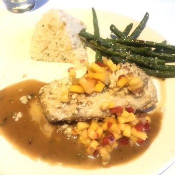 Chart House - Mahi and mango sticky rice.  The rice was good with creamed spinach!  See my next pic about the fish. - Seafood Near Me - Stateline, Nevada