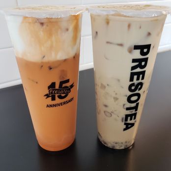 Presotea - Thai tea + Wintermelon Hojicha - Bubble Tea Near Me - Anaheim, California